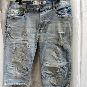 Revolution Light Blue Distressed Jean Shorts